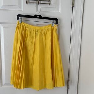 Tommy Hilfiger Yellow Pleated Women's Silk Skirt
